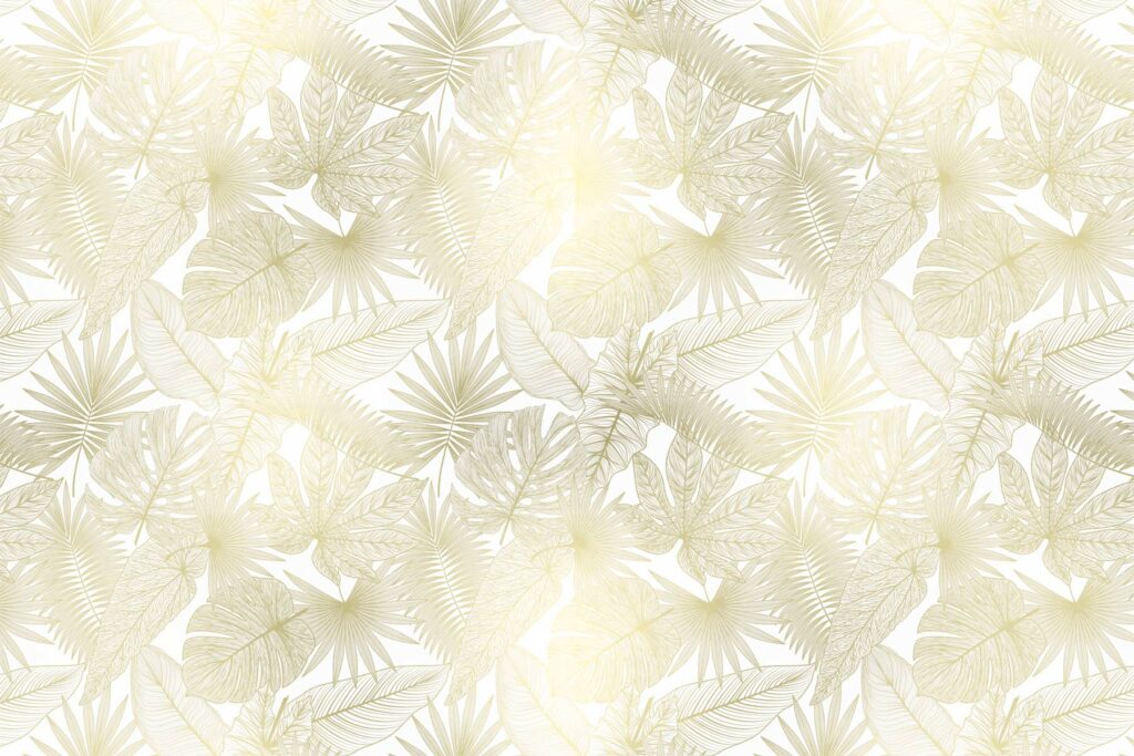 PlateART Duschrückwand Exklusiv Blätter Dschungel weiß gold
