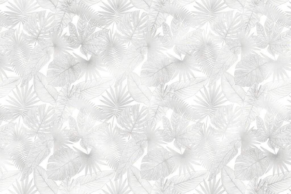 PlateART Duschrückwand Exklusiv Blätter Dschungel weiß silber