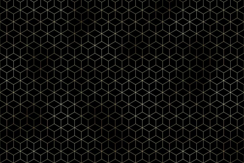 PlateART Duschrückwand Exklusiv geometrisches Muster schwarz gold
