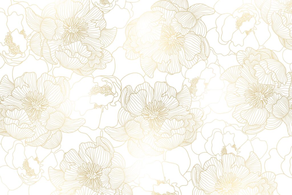 PlateART Duschrückwand Exklusiv Blumen weiss gold floral