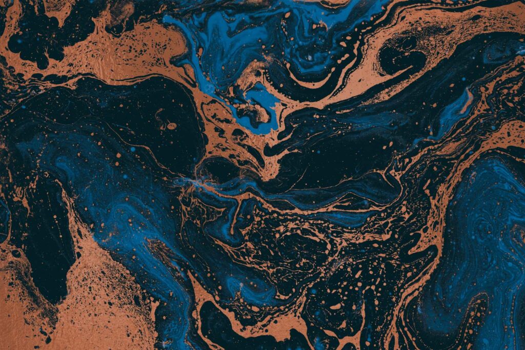 PlateART Duschrückwand Exklusiv blau kupfer glänzend