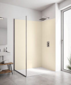 Eckset Duschrückwand "Cremeweiß" RAL_9001 (1250x2550mm)
