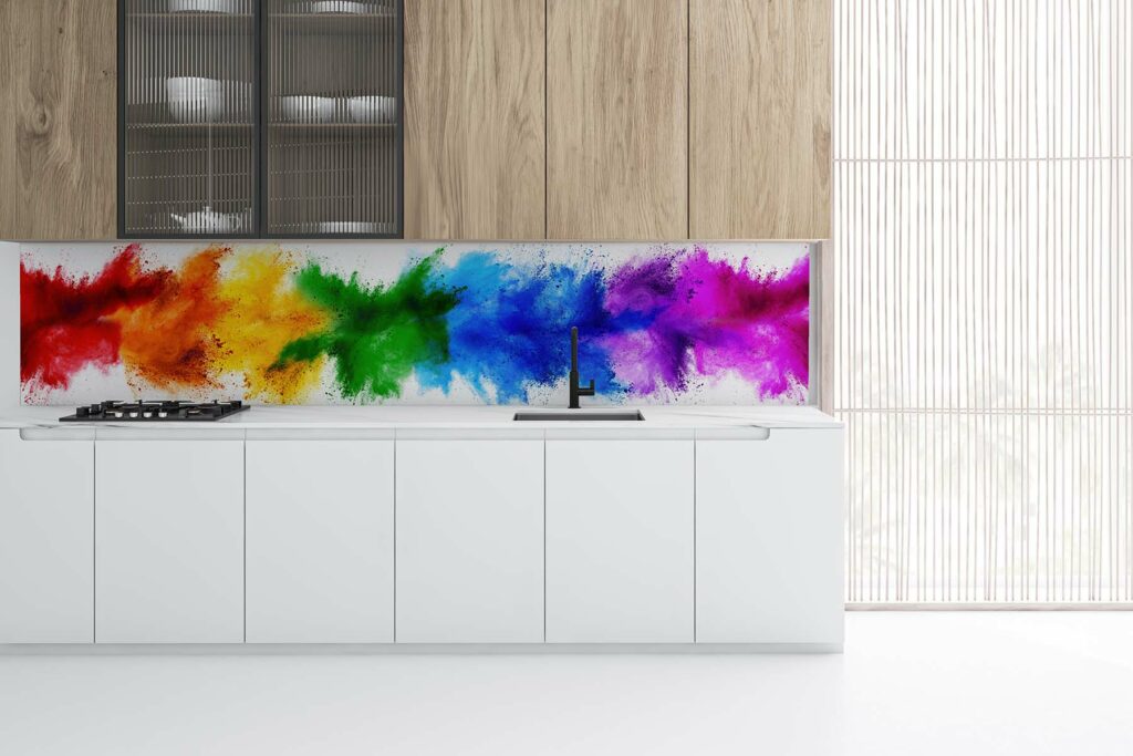 PlateART Küchenrückwand Farben bunt Farbexplosion