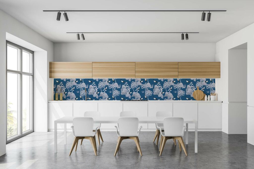 PlateART Küchenrückwand Natur blau weiß