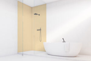 PlateART Duschrückwand Küchenrückwand Wandverkleidung RAL 1015 Hellelfenbein