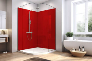 PlateART Duschrückwand Küchenrückwand Wandverkleidung RAL 3020 Verkehrsrot