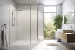 PlateART Duschrückwand Küchenrückwand Wandverkleidung RAL 9016 Verkehrsweiß