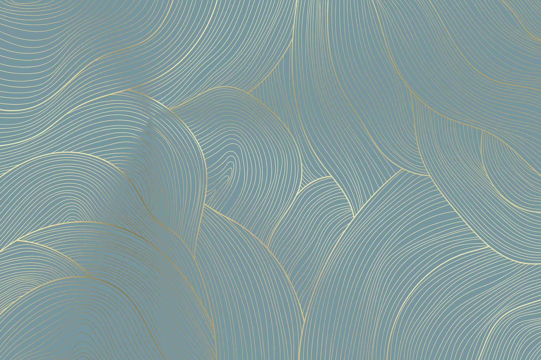 PlateART Duschrückwand Küchenrückwand Wandverkleidung Exklusiv Goldeffekt modern blau