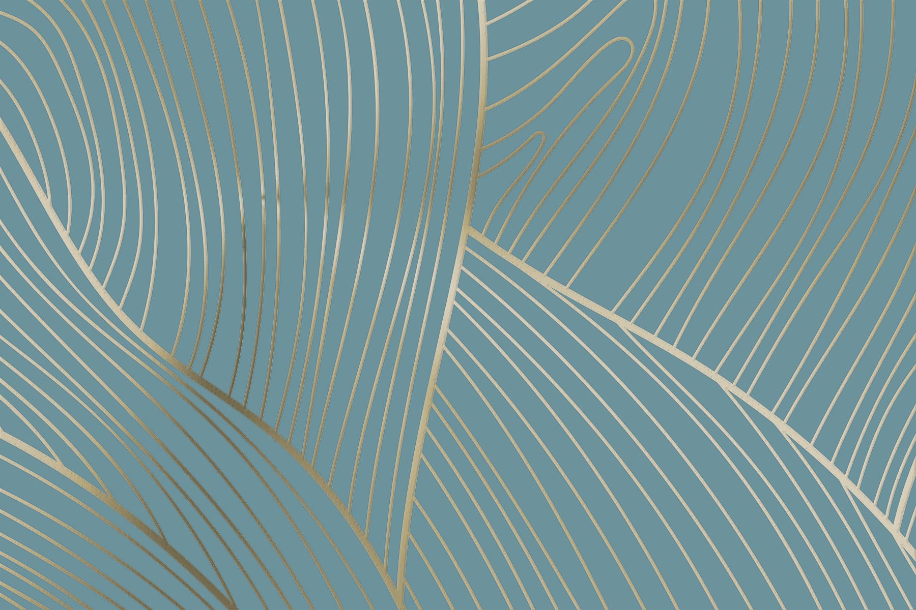 PlateART Duschrückwand Küchenrückwand Wandverkleidung Exklusiv Goldeffekt modern blau