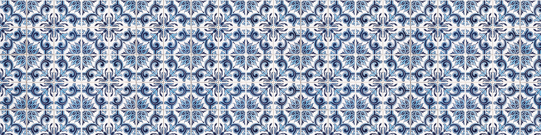 PlateART Duschrückwand Küchenrückwand Wandverkleidung portugiesische Fliesen blau