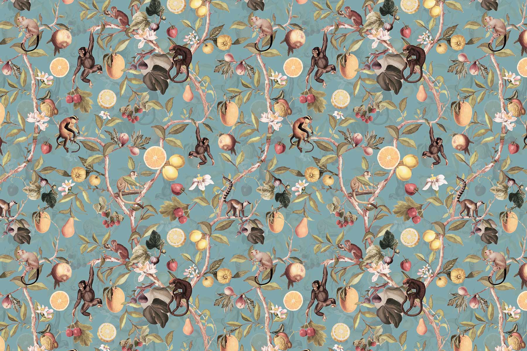 PlateART Duschrückwand Küchenrückwand Wandverkleidung PlateARTIST Motiv Vintage Dschungel Affen