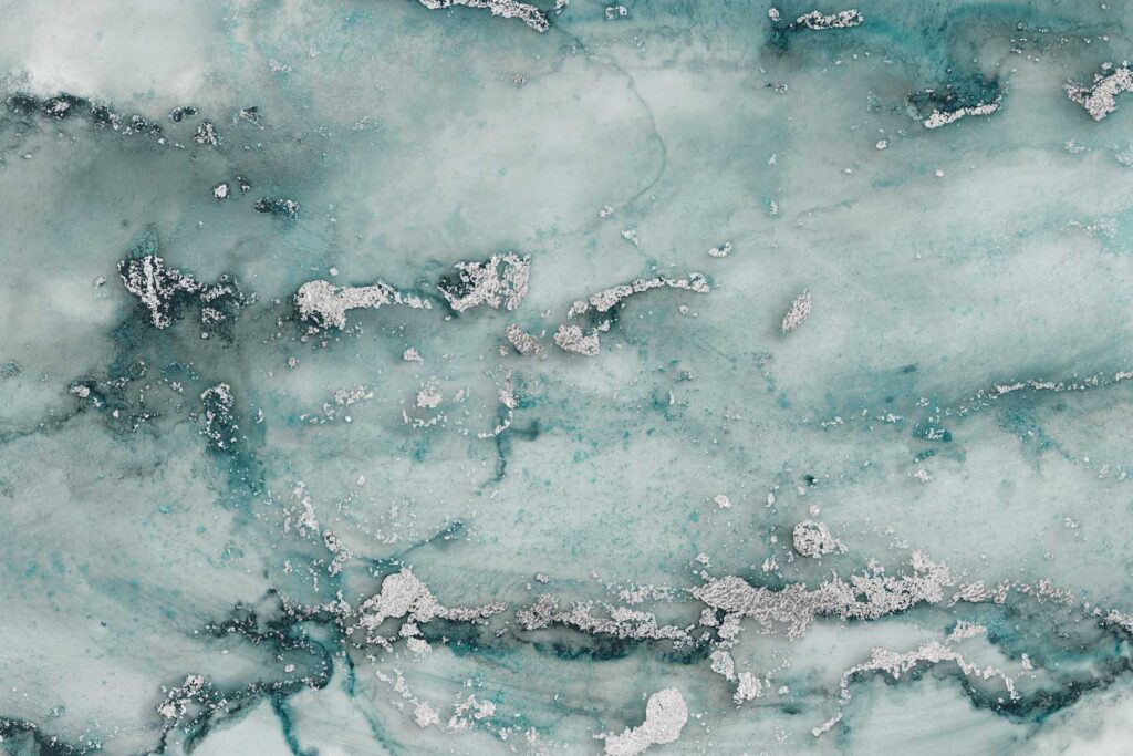PlateART Duschrückwand Küchenrückwand Wandverkleidung Exklusiv PlateARTIST Alcohol Ink blau silber