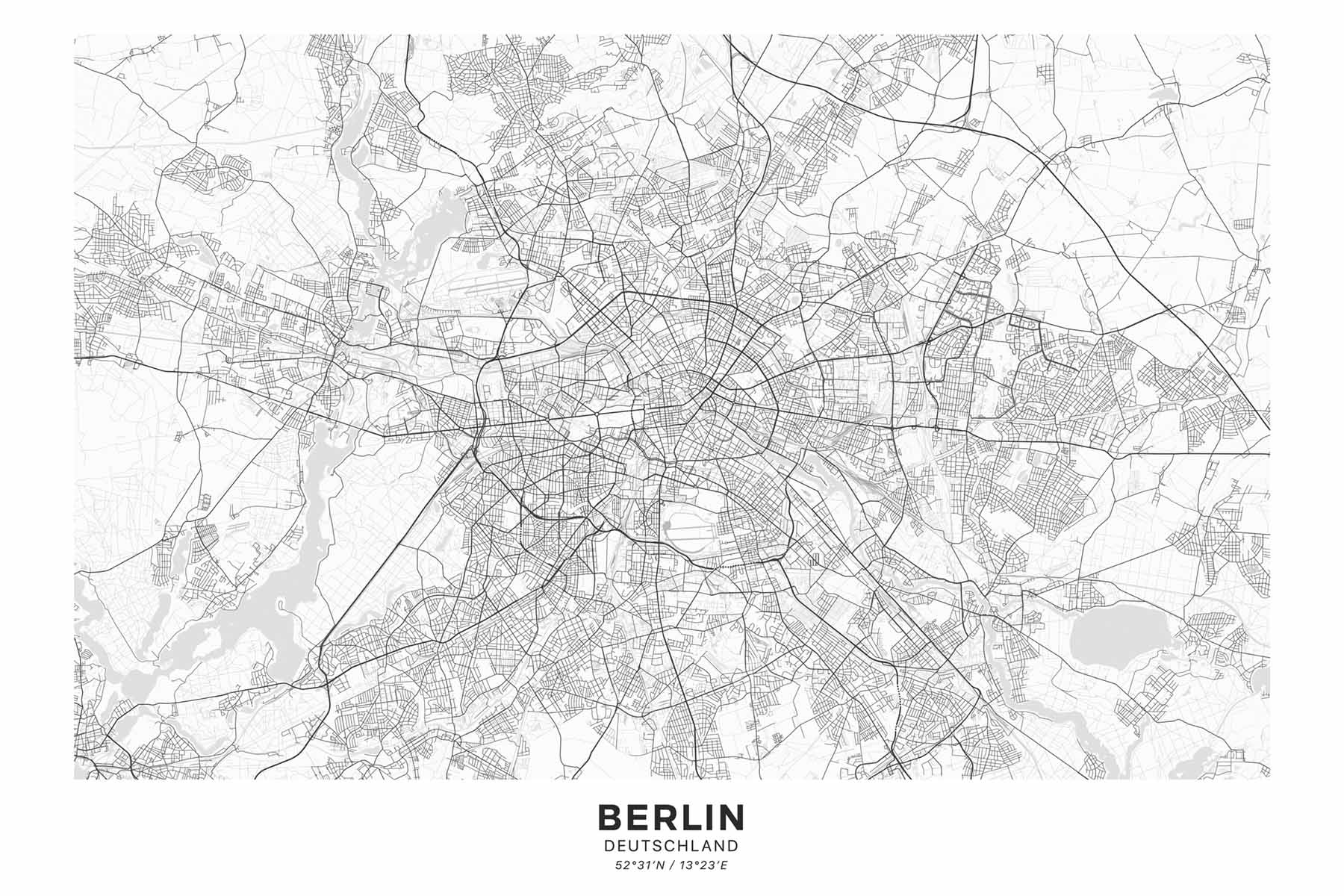 PlateART Duschrückwand Motiv Landkarte Berlin