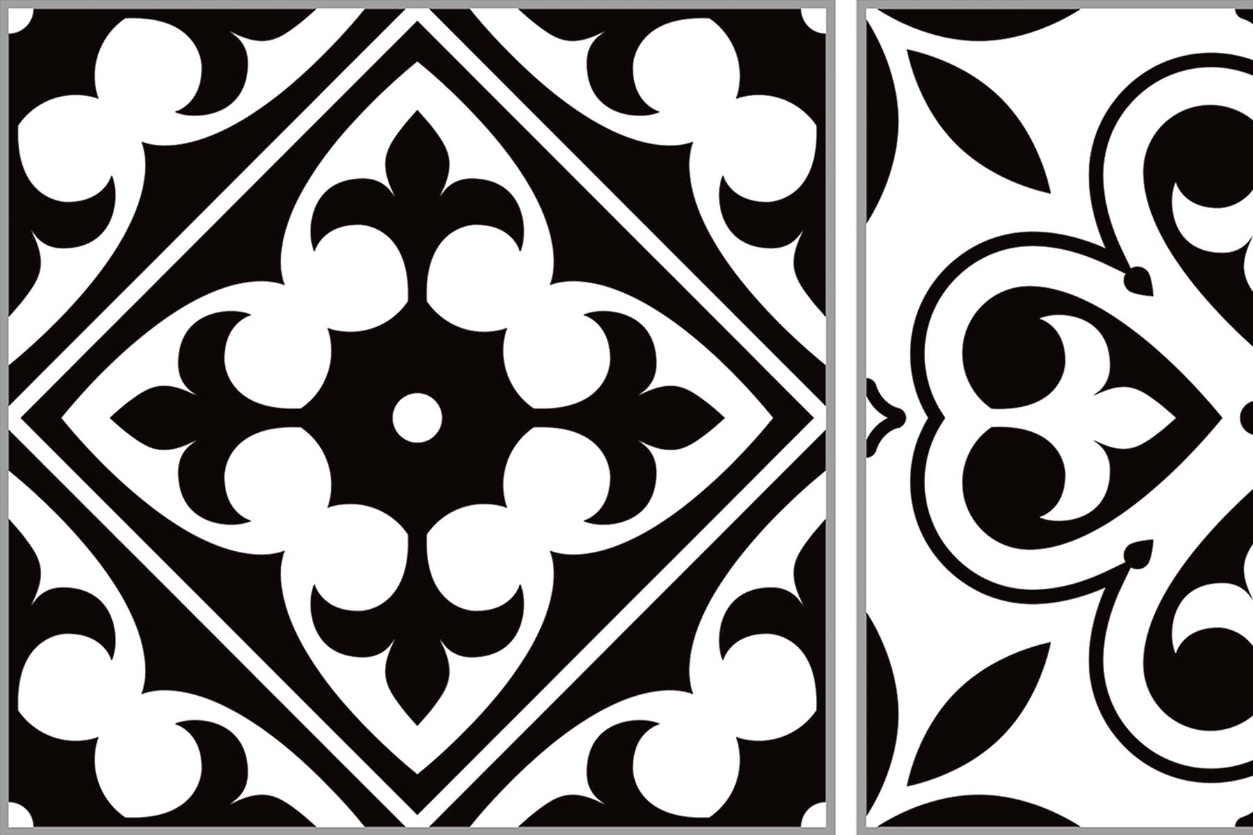 PlateART Duschrückwand Küchenrückwand Wandverkleidung Fliesenoptik schwarz weiß