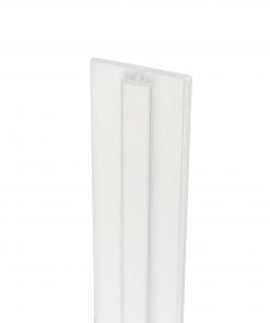 PlateART Aluminium Stossprofil für 3mm Duschrückwände, Küchenrückwände und Wandverkleidungen - Alu RAL 9003 signalweiß matt